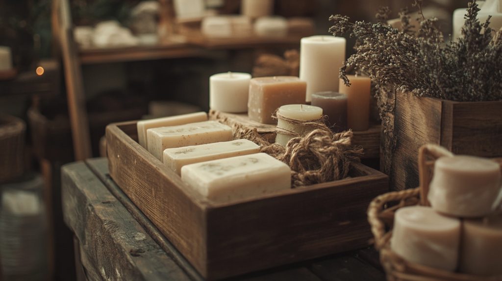 Wooden display box with artisan crafts-4