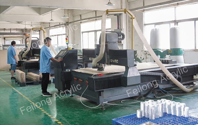 Acrylic CNC machine cutting