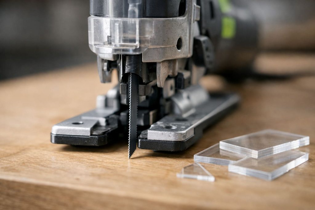 Cut Plexiglass with a Jigsaw guide (4)