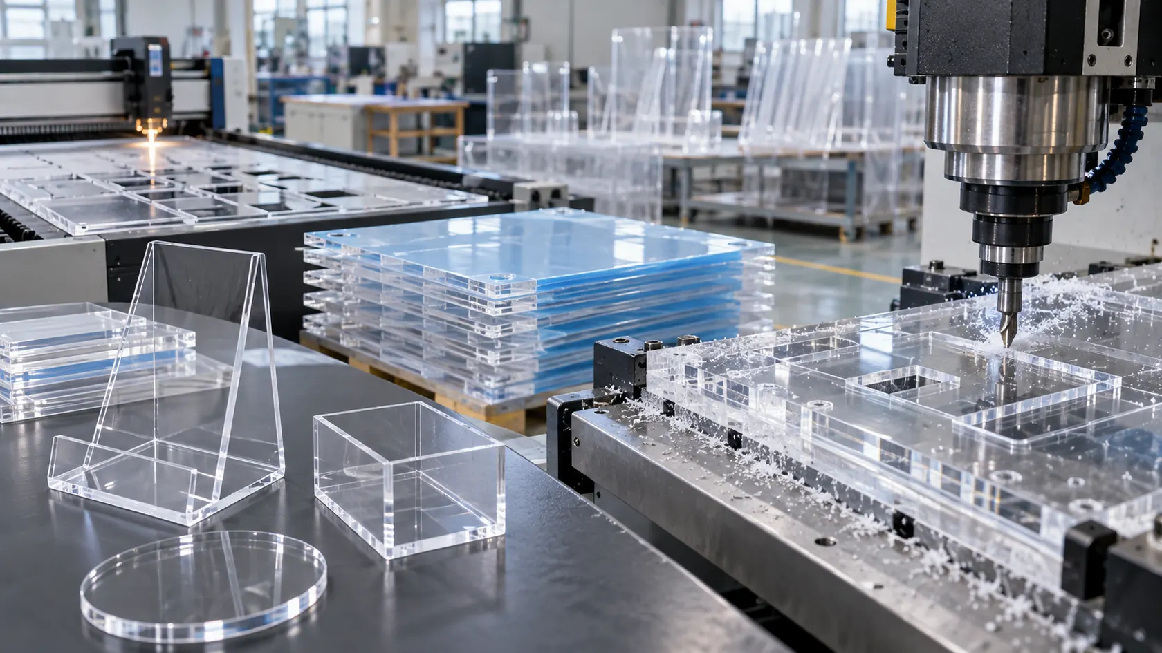 Custom acrylic display cutting and CNC machining
