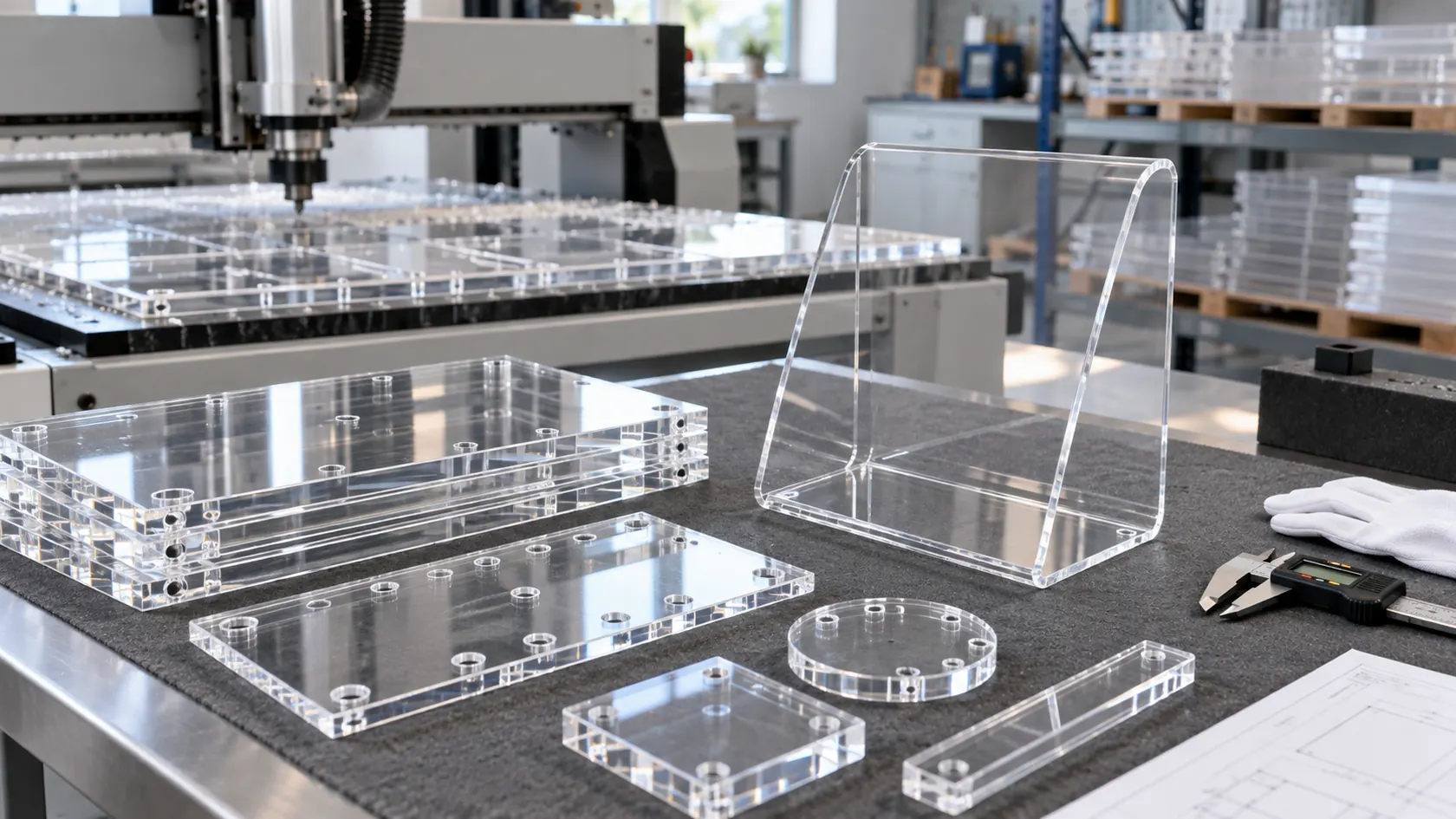 Custom acrylic display fabrication and polished edge samples