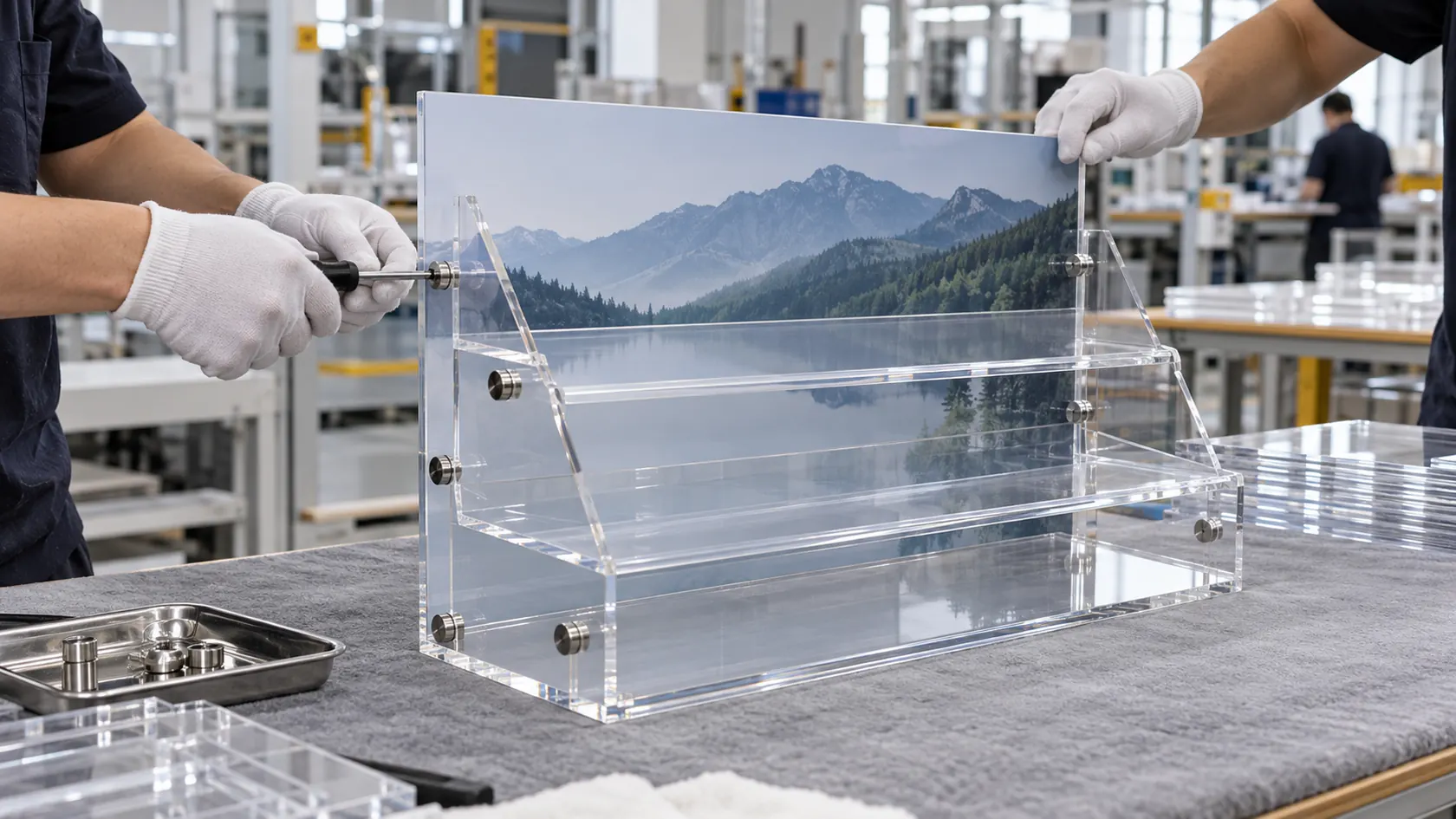 Assembling a custom clear acrylic display