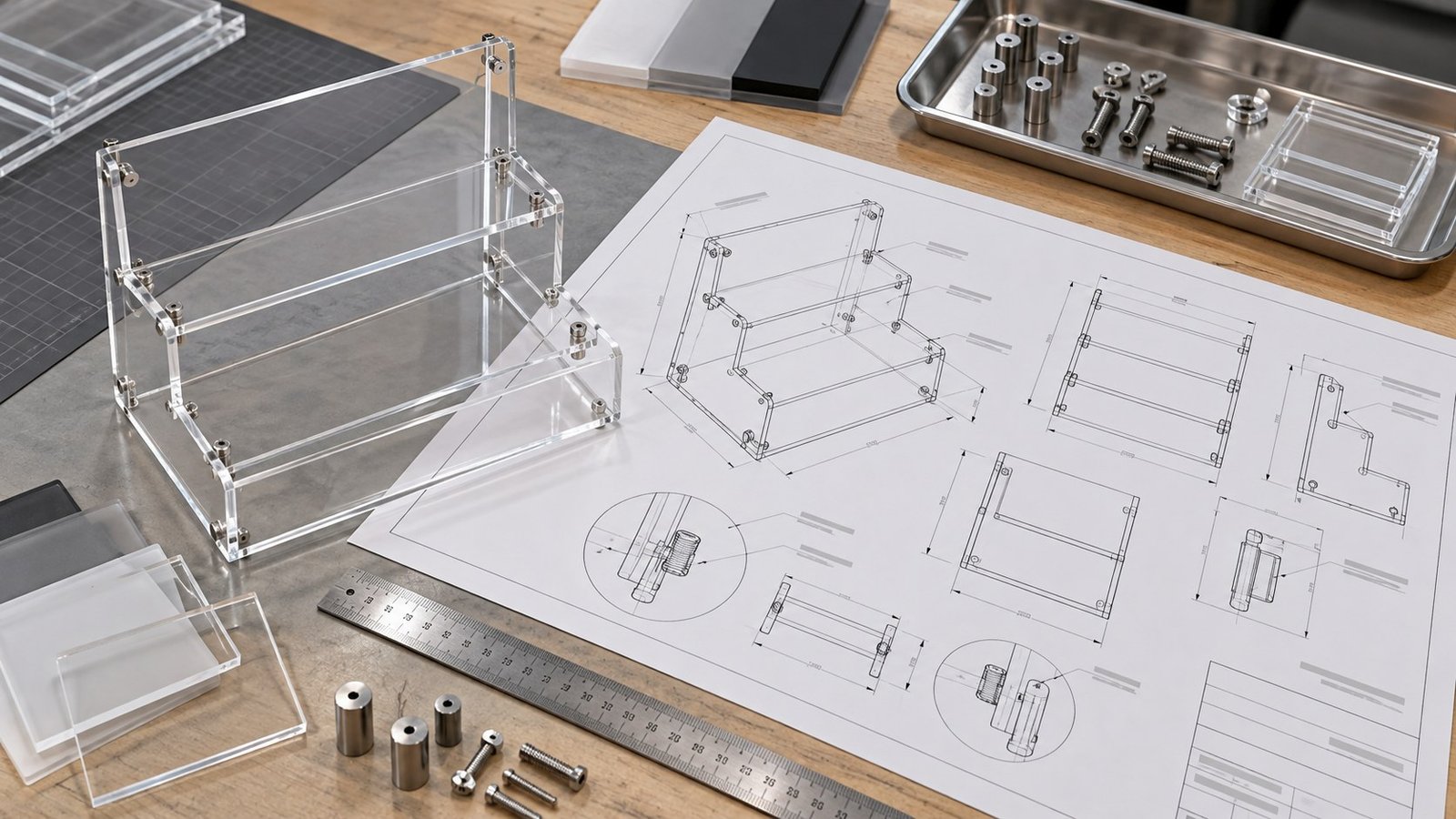 Controlled technical reference for a custom acrylic display