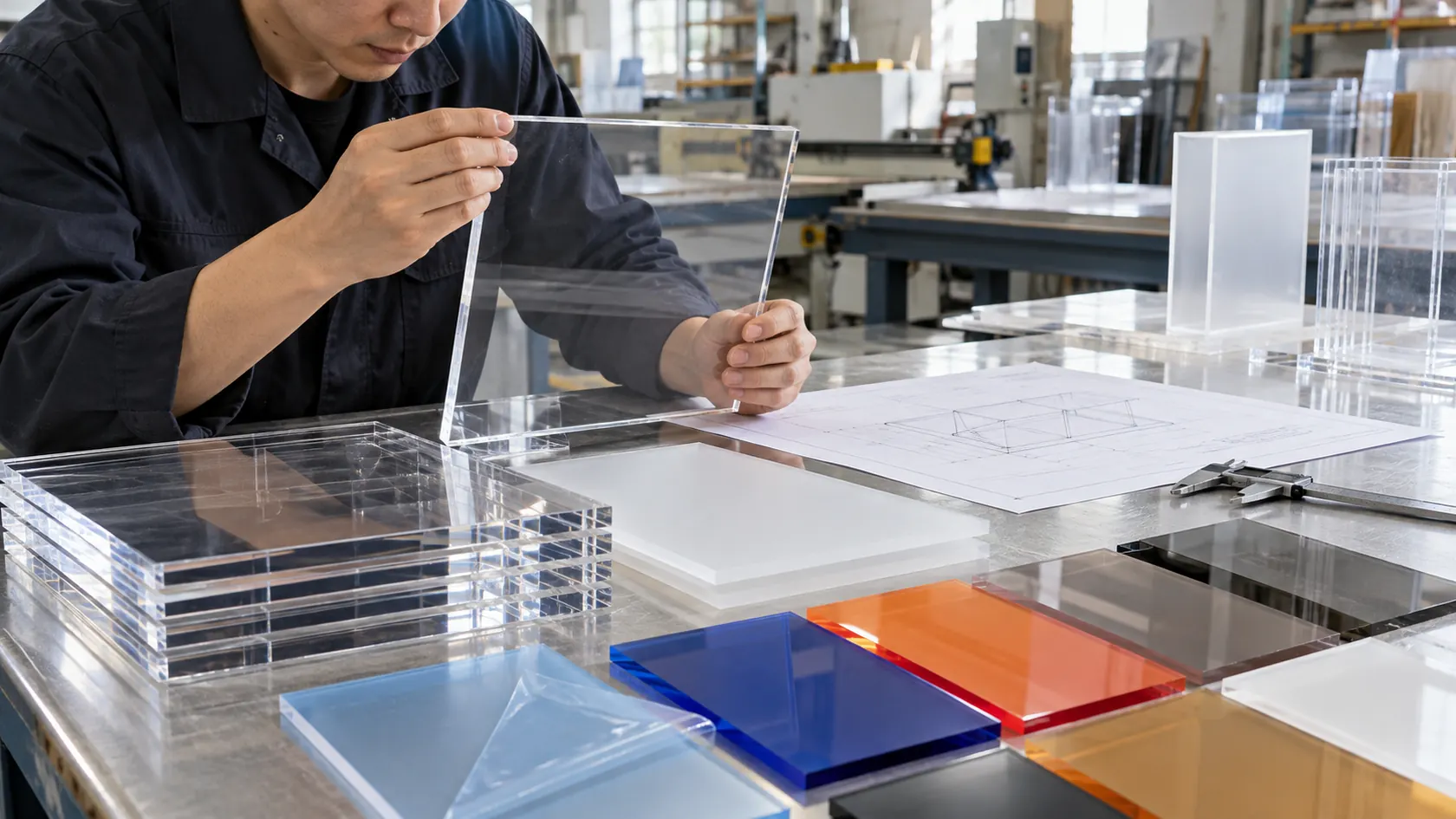 Acrylic material and finish planning